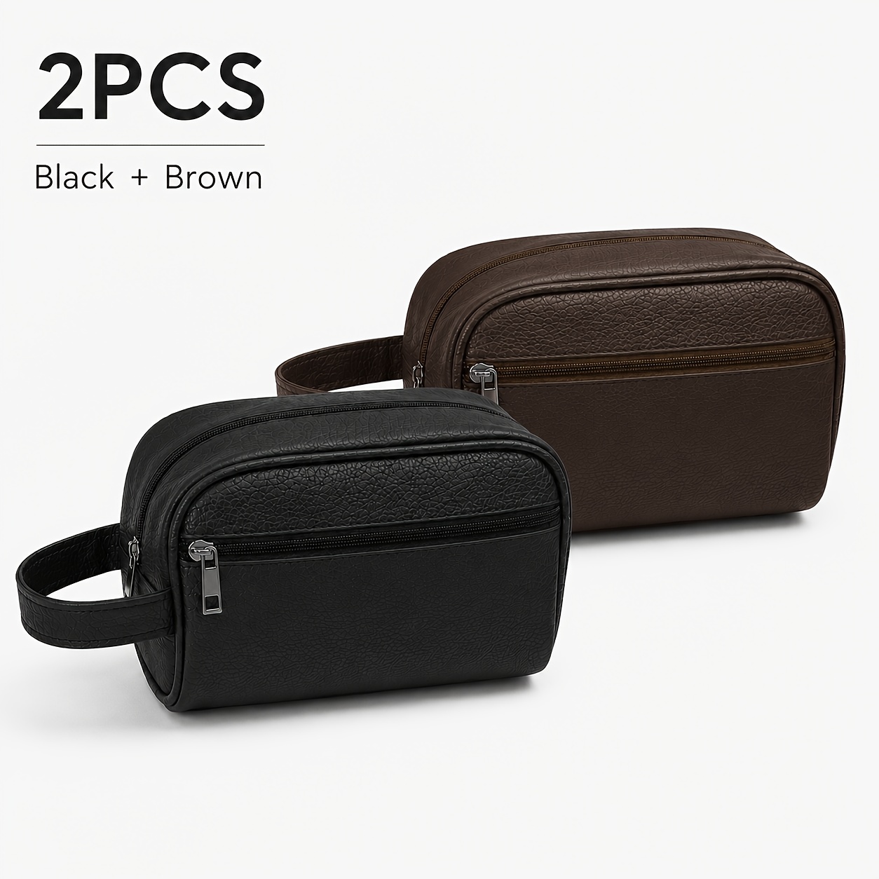 TEMU Juego de 2 neceseres de viaje, bolsa de portátil con asa, neceser organizador de cosméticos de gran capacidad, bolsa de almacenamiento de viaje