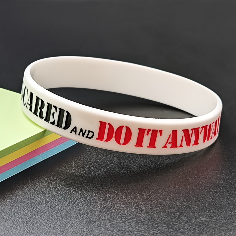 ITMOTIV Bracelets de motivation en Silicone aux messages inspirants - Pack de 6 bracelets - Sac en tissu Offert LACHER PRISE, unique, Silicone