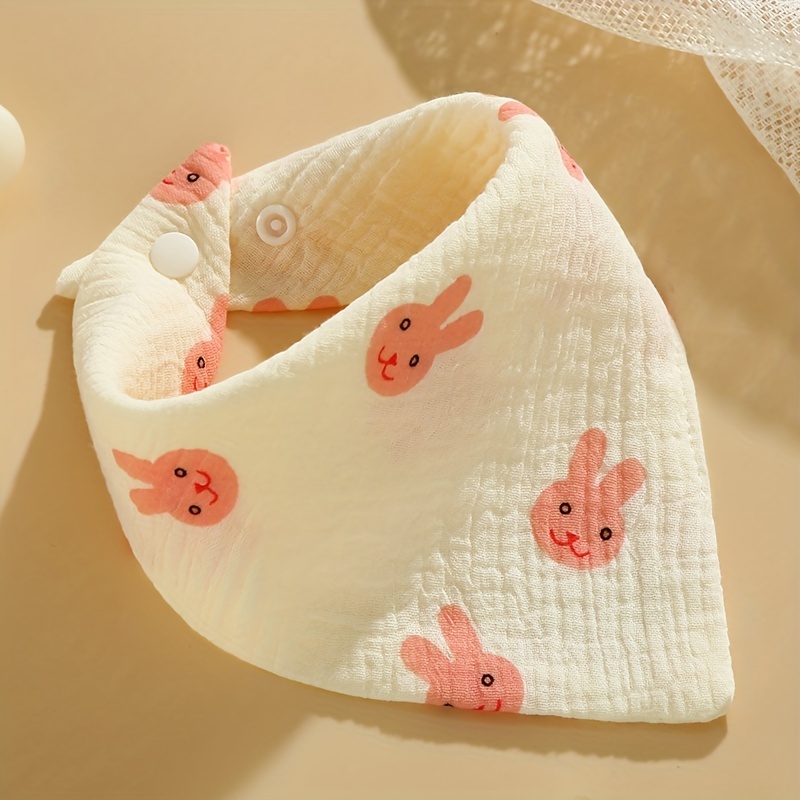 6 pack cotton muslin baby bibs with snap closure soft absorbent saliva cloths non waterproof woven fabric wheat   for home and travel use details 3