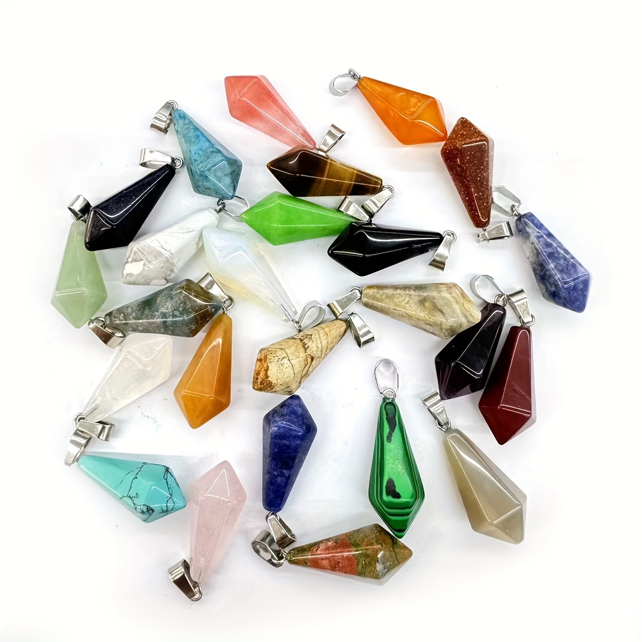 

10 Stone Hexagonal Pendant Making Necklace Suitable For Decoration, And . For To Have Defects.