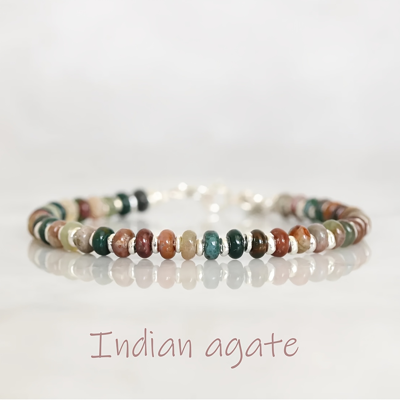 TEMU Bracelet en perles de roue d'agate naturelle pour toutes les occasions, artisanale pour femmes et hommes, cadeau élégant pour des Mères, les