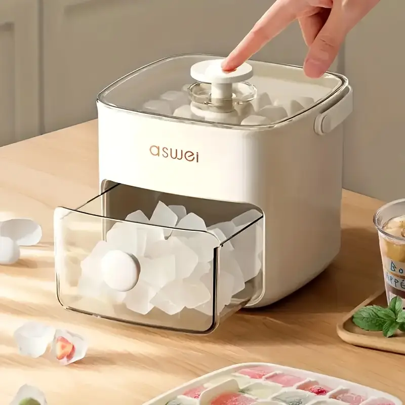 48-Cube Ice Maker with Easy-Press Lid – Double Layer, Press Portable Design, Home Use Ice Storage Freezer Tray DIY Snack Quick Freeze Mold, Essential for Summer Drinks, Includes Silicone Trays – PET Material, Ideal Kitchen Gadget 48-Cube Ice Maker with Easy-Press Lid – Double Layer, Press Portable Design, Home Use Ice Storage Freezer Tray DIY Snack Quick Freeze Mold, Essential for Summer Drinks, Includes Silicone Trays – PET Material, Ideal Kitchen Gadget
