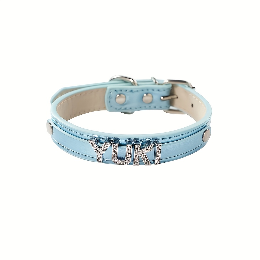 Personalized Customizable Rhinestone Collar for Pets, Name Display