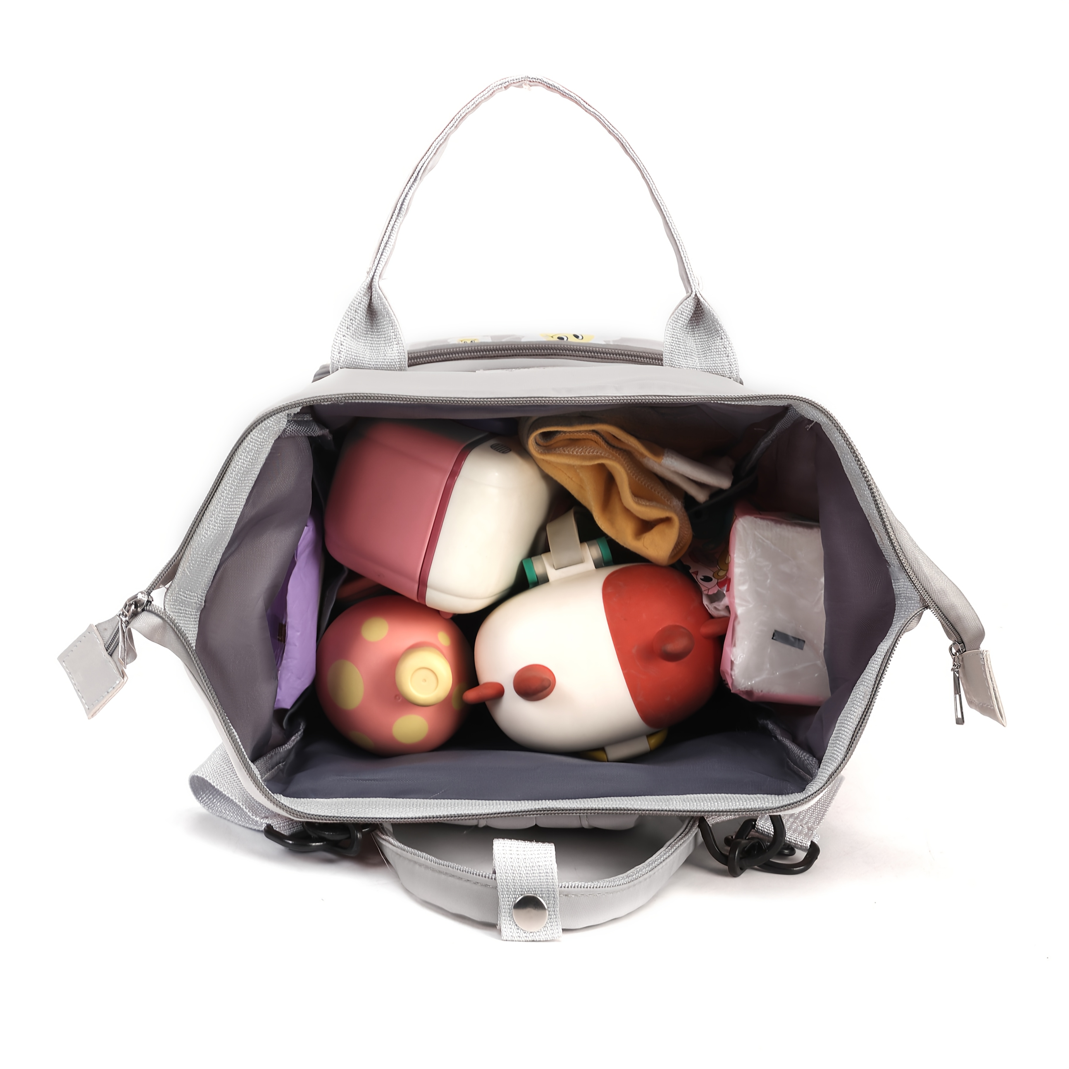 Mochila para Pañales de Mamá con Estampado de Oso, Bolsillo Aislante y Correas para Cochecito, Ideal para Trabajo, Viajes y Vacaciones - Imagen 11