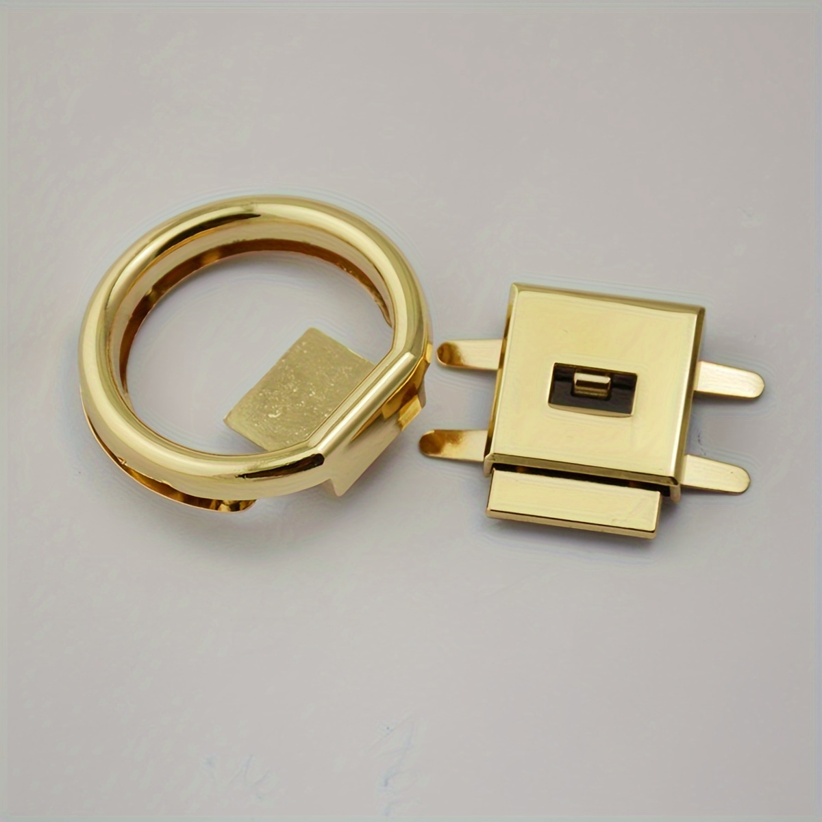 1pc Alloy Handbag Hardware Accessory Alloy Round Button Lock For Women's Bags In Light Golden