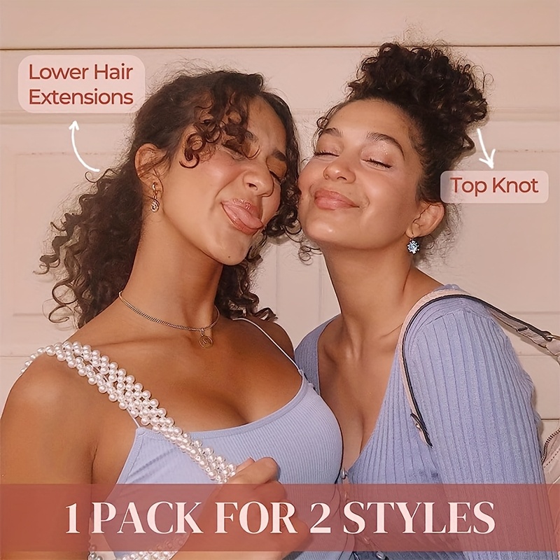 afro puff drawstring ponytail extensions short   scrunchie messy bun pony tail hair piece extra thick wavy pony tails synthetic soft pineapple updo hairpiece 8inch 20  blonde brown gray ombre for christmas   use details 7