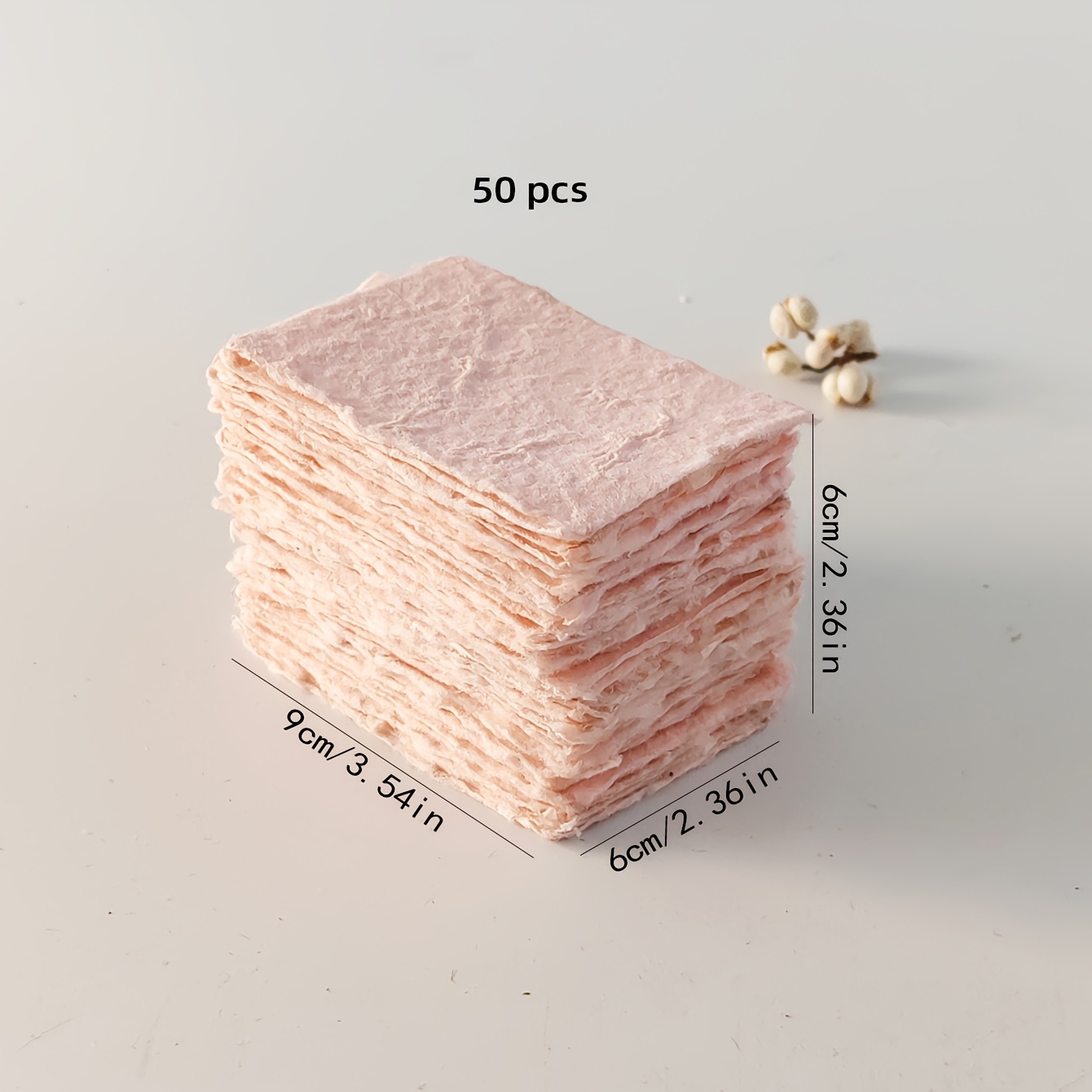 E-shop 50 Stück handgemachtes Papier aus Rohrindenmaterial, abbaubare leere Karten 2.36*3.54 Zoll / 6*9 cm Notizstreifen Grußkarten Segenskarten