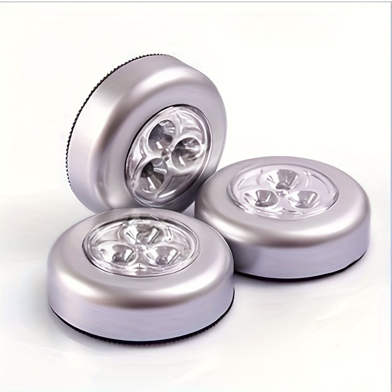 

3-piece Touch-activated Led Lights - Versatile For Cars, Walls, Cabinets & Dorms (batteries Not Included)