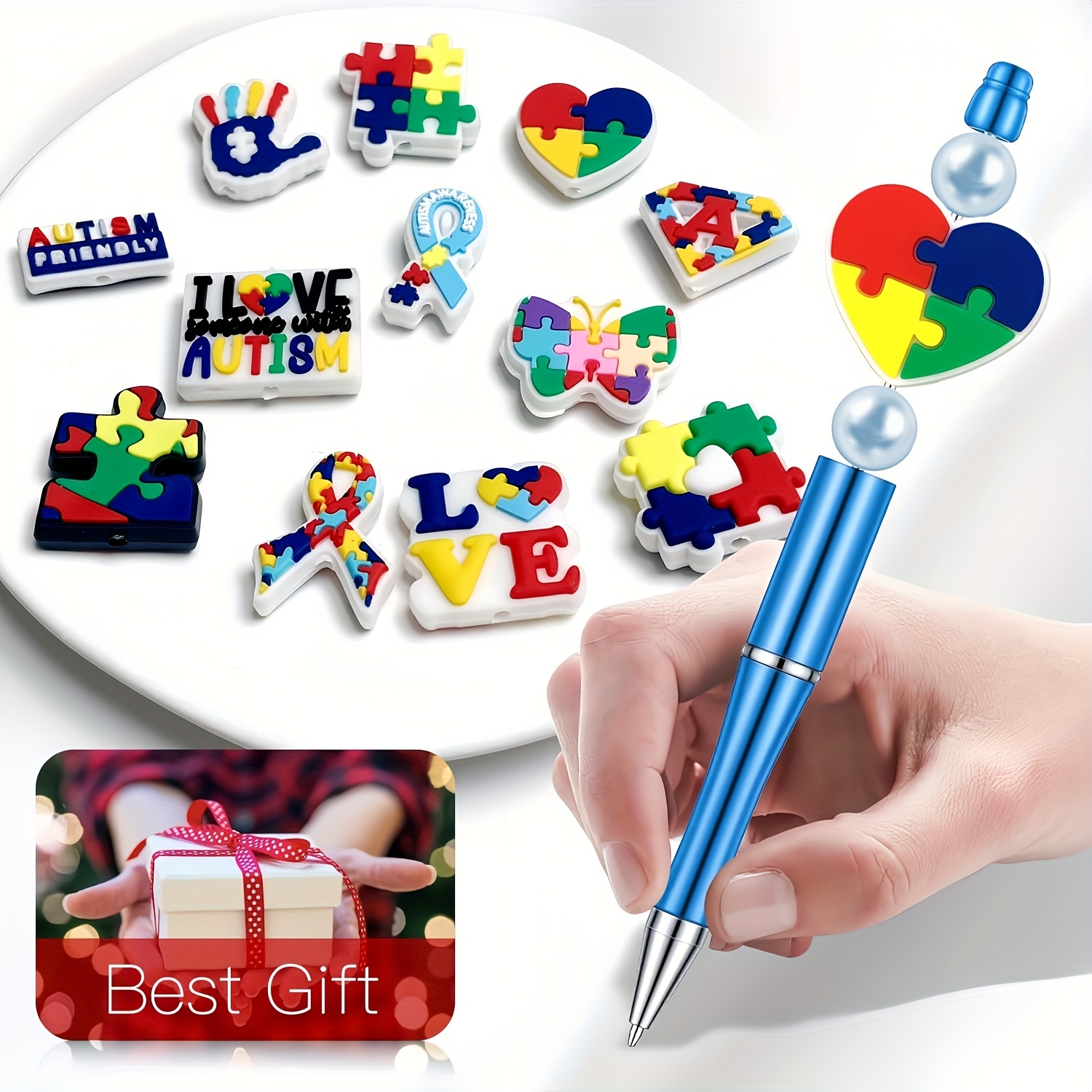 

6/12pcs Autism For , For Keychain Jewelry Making (autism)