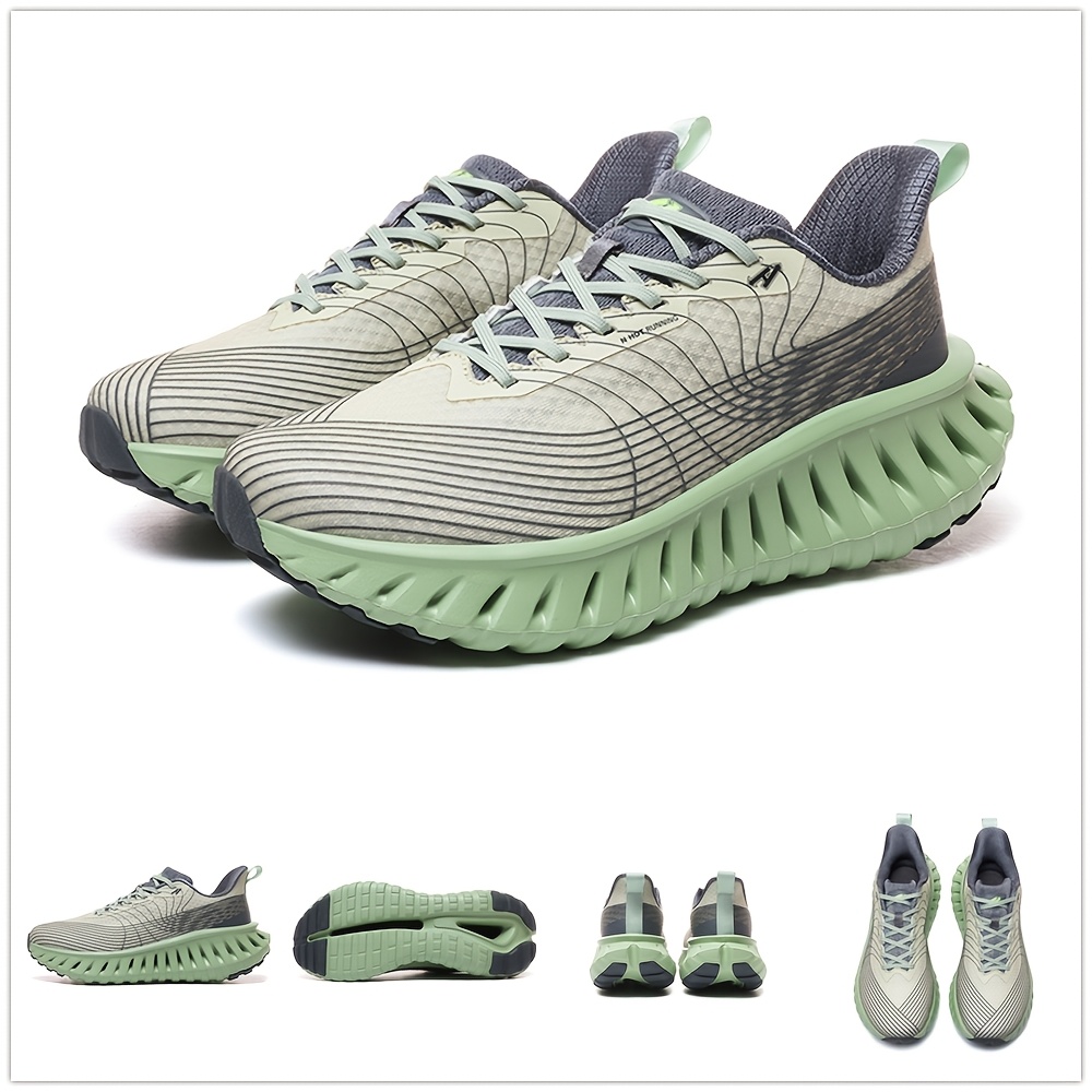 Men'S Technology Carbon Board Running Shoes | Breathable Athletic Sneakers with Cushioned Shock Absorbing EVA Chunky Sole, Casual Sporty Look, Slip-resistant Wear-resistant All-Terrain Grip for Gym, Jogging, Marathon - Running & Work Out Training Sh