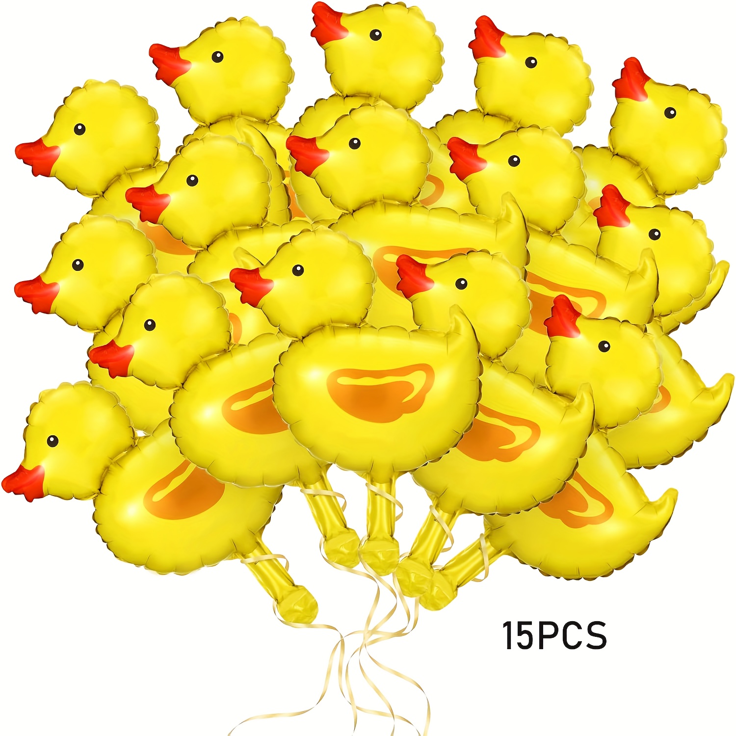 Mini Duck Mold Balloon Yellow Duck-shaped Foil Balloon Suitable For, Showers, Birthday Party Decorations And (15pcs Small Yellow Ducks Individually Packaged), For Halloween, Christmas