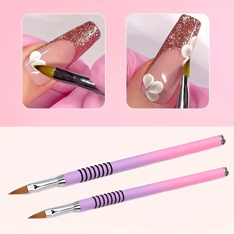 

1pc 3d Acrylic Nail Brush Carving Extension Building Pen, Designs Manicure Nail Flower Drawing Tools