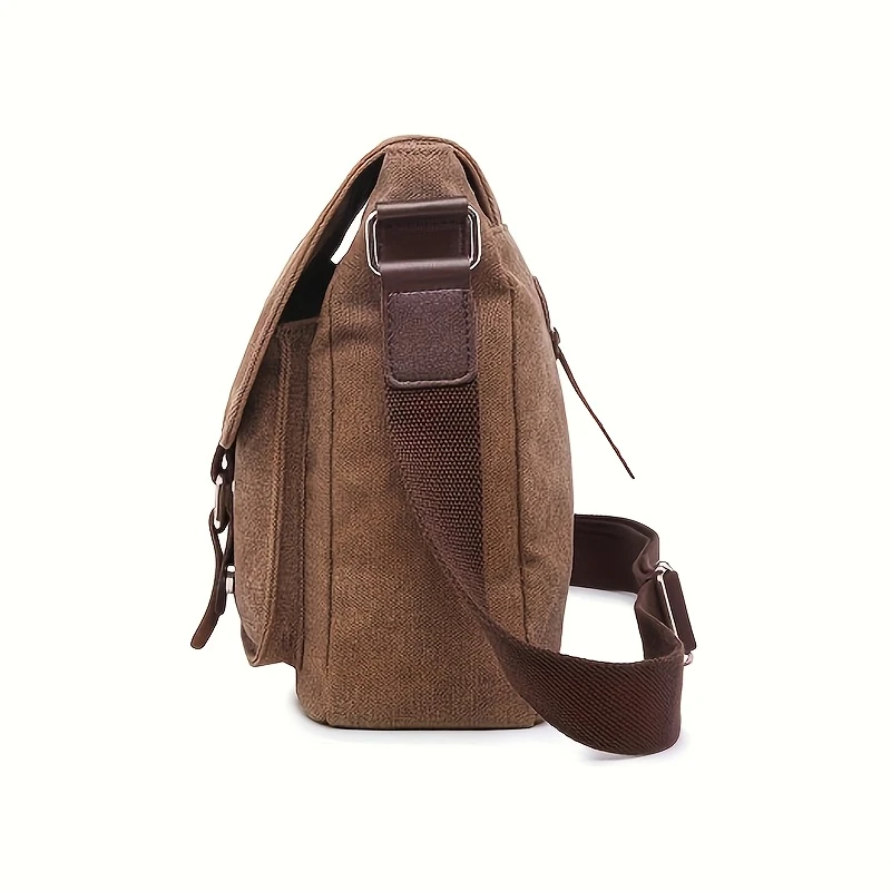 large capacity retro canvas messenger bag durable flag satchel bag causal laptop bag shoulder bag book bag details 5