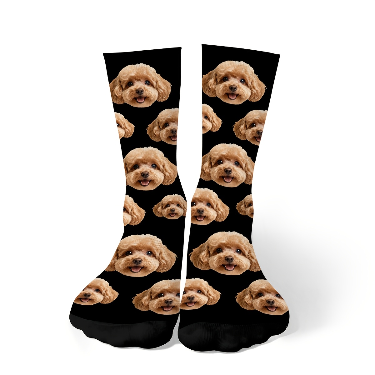 TEMU 1 Pair Custom Socks, Personalized Private Custom Photo Socks, Socks With Pet Patterns, Fun Men's Socks Suitable For Holiday Gifting, Valentine's