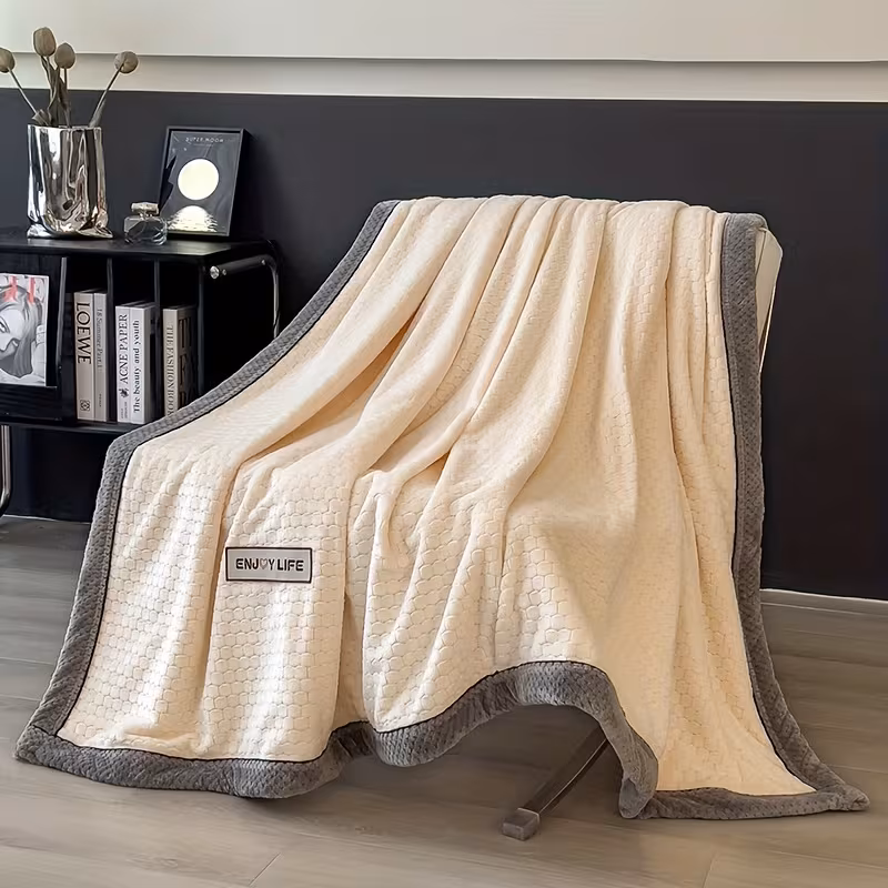 1pc luxury milk velvet blanket ultra soft plush winter bedspread cozy throw with football pattern machine washable for bedroom living room Product details 7
