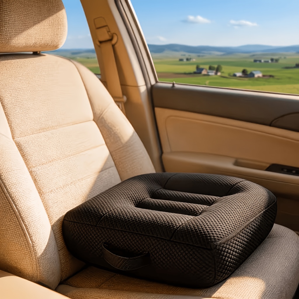 TEMU Adult Height-increasing Cushion, 16"x16"x5" Thick Pad For Shorter Drivers, Car Safety Seat Cushion For Driving, Office Chair Cushion For Posture