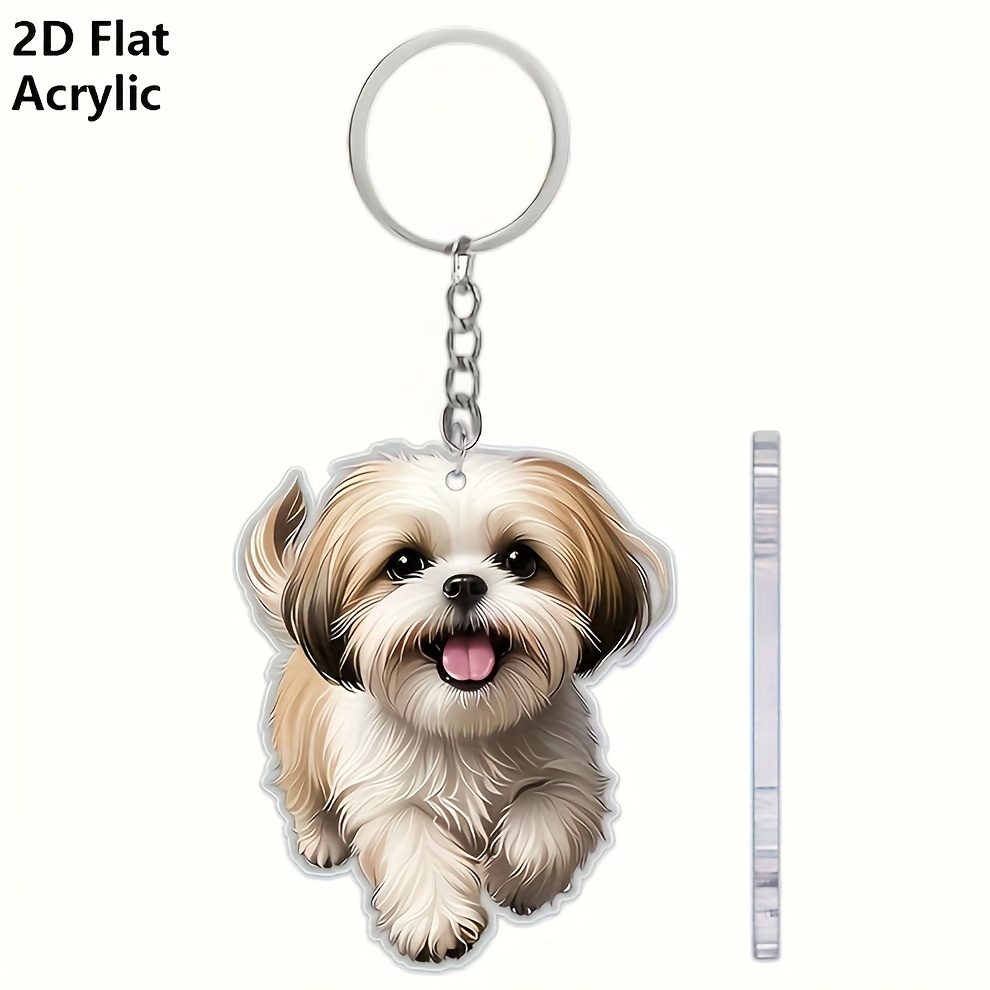 2d Flat Keychain, Dog Acrylic Keychain- Transparent, - Very Suitable For Pet Enthusiasts- Very Suitable For Valentine's Day And Casual Clothing- For Batteries, Cute Keychain| | Acrylic