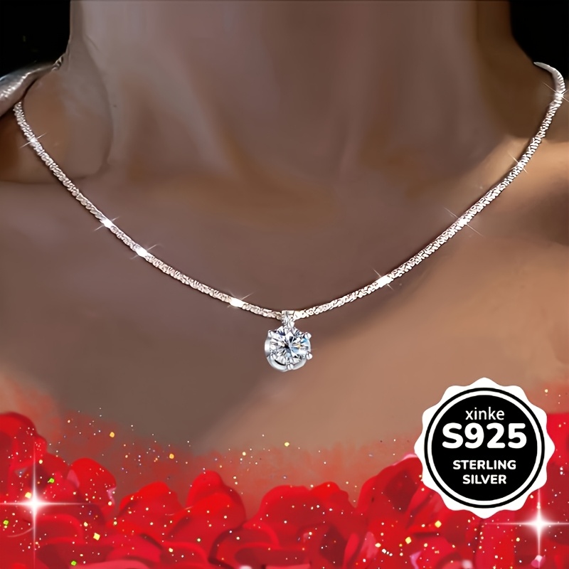 925 Sterling Silver Zirconia Pendant Necklace & Bracelet Set