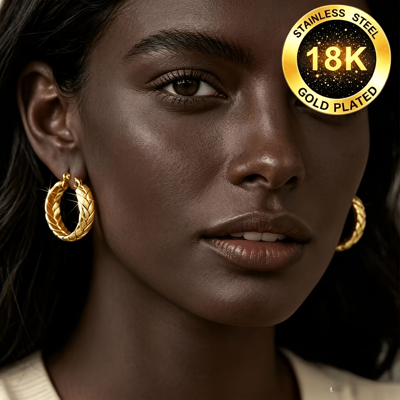 TEMU High-quality Women's Earrings Plated With 18k Golden, Hypoallergenic Earrings, Elegant And Fashionable With A Dangling Design. The Unique Wheat