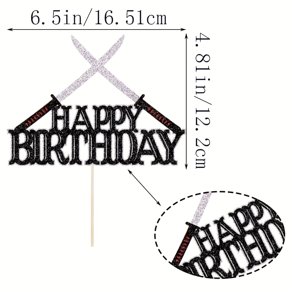 A Birthday Cake Decoration Featuring A Sword, Perfect For A Shiny -themed Birthday Party