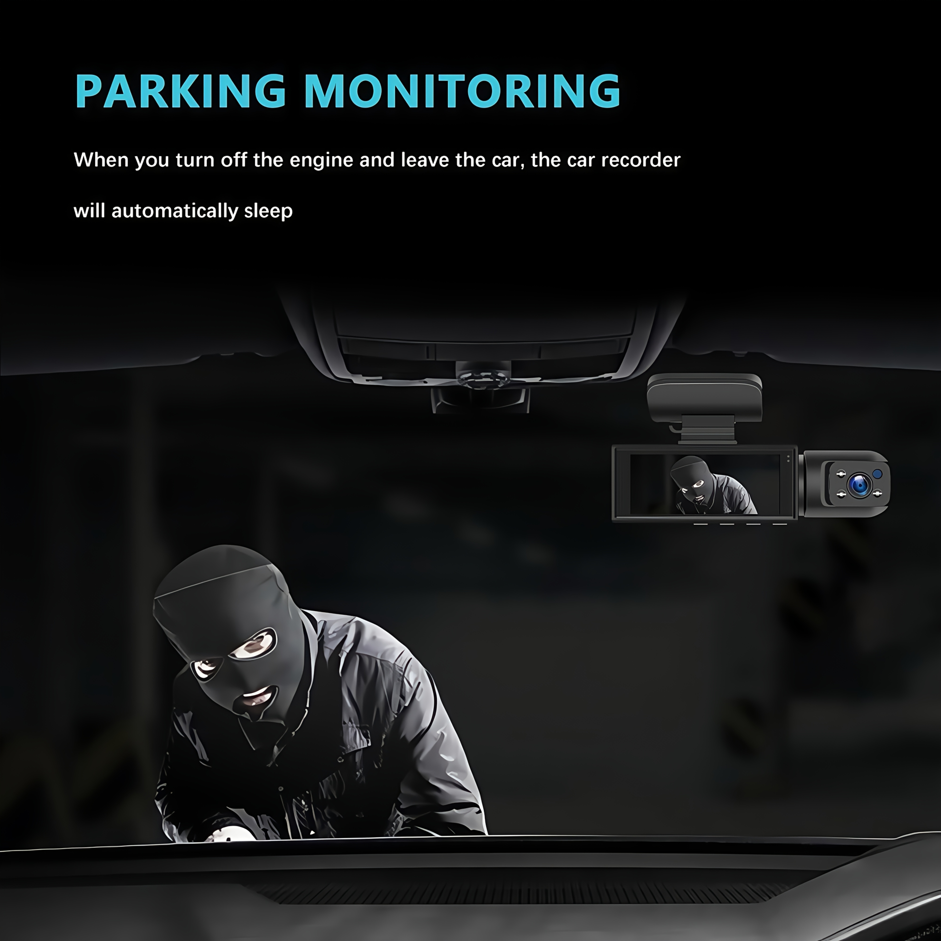 Caméra Embarquée Compacte avec Double/Caméra Unique, Enregistrement Avant 1080P, Fonction de Vision Nocturne, Détection de Mouvement et Enregistrement en Boucle. Disponible avec Options de Carte Mémoire de 32 Go et 64 Go, Dotée d'un Boîtier en Plastique Durable pour une Utilisation Facile, G-Sensor
