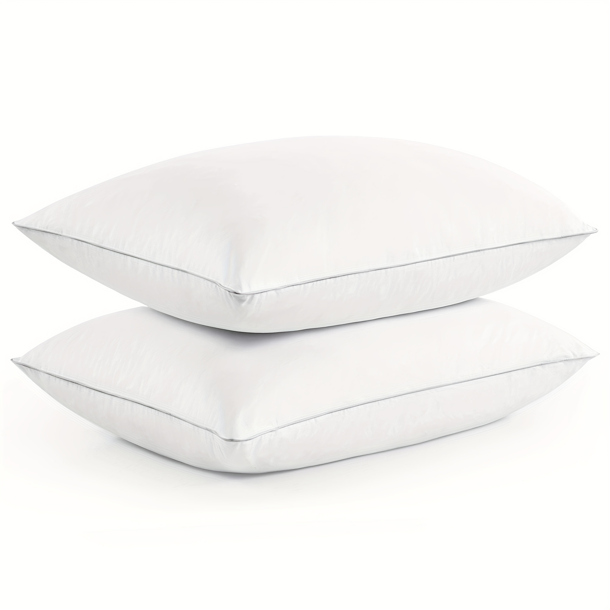 

Goose Down Feather Pillows, Soft Bed Pillows Queen Size Set Of 2, Cotton Shell, Hotel Pillows For Back, Stomach Or Side Sleepers