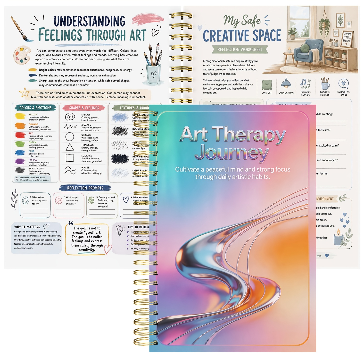 TEMU Guided Workbook For Self-care And Anxiety Relief - Mindfulness Drawing Pages And Stress Relief Activities Notebook - Adult Self-care Journal For