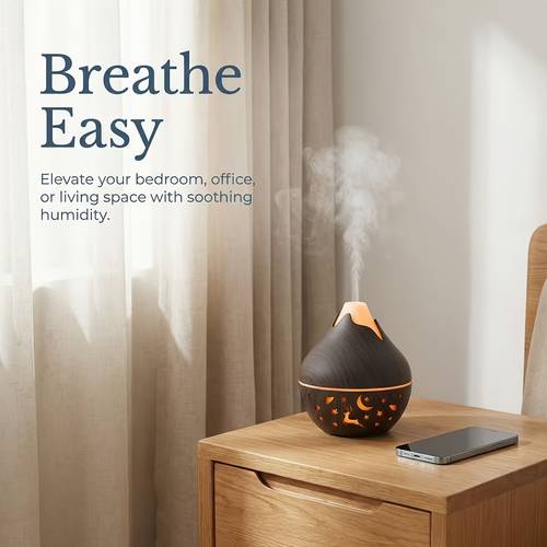 humidificador multifuncional usb, diseño de niebla fría, decoración de madera, para , dormitorio, - disponibles, humidificador para dormitorio | humidificador moderno