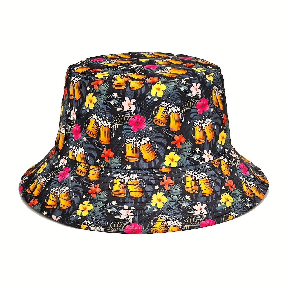 Personalized 3d Hop Flower Printed Lightweight Reversible Hat For Outdoor Travel And Beach Use