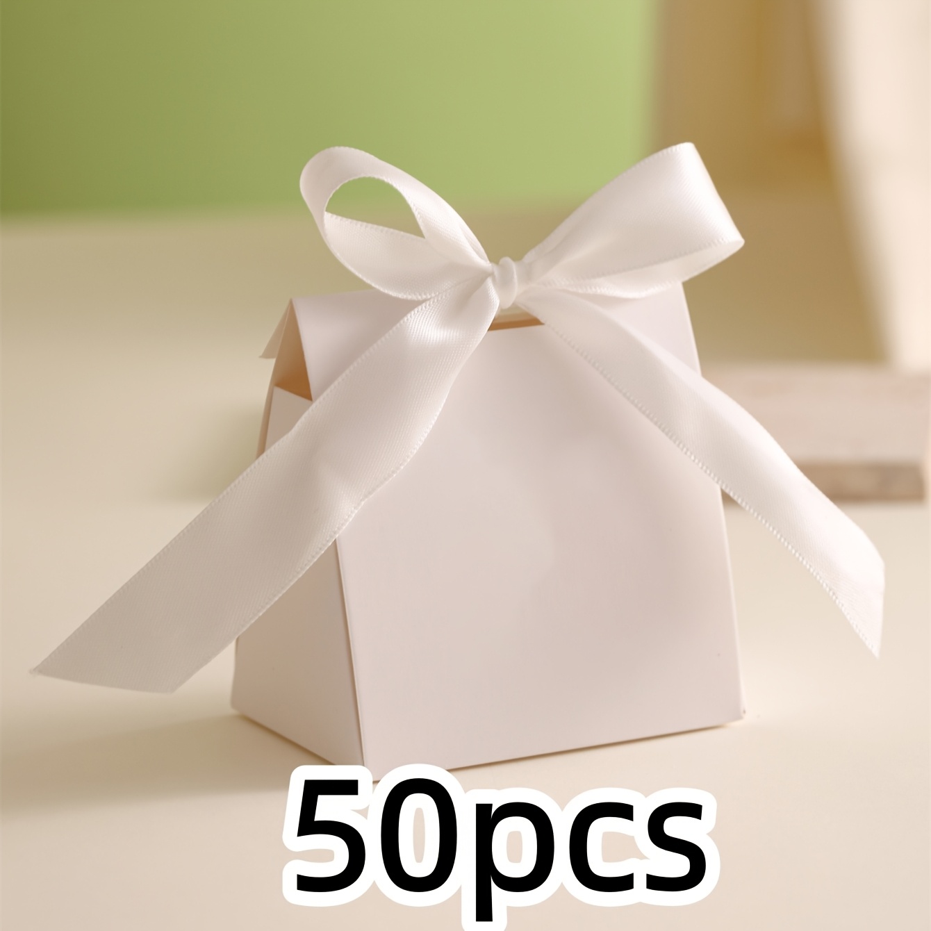 E-shop 50 Stück Mini Weiße Geschenkboxen mit Bunten Bändern – Ideal für Geburtstage, Hochzeiten DIY-Bastelprojekte – für Elegante