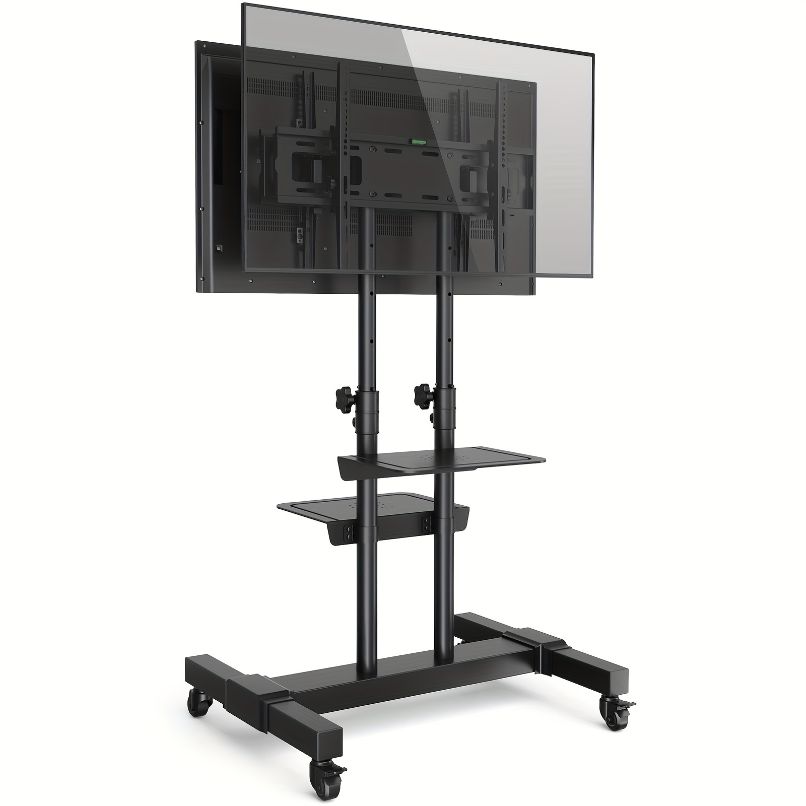 

Rfiver Dual Monitors Mobile Tv Cart With Tilt Mount For 37-80 Inch Flat Screen/curved Tvs