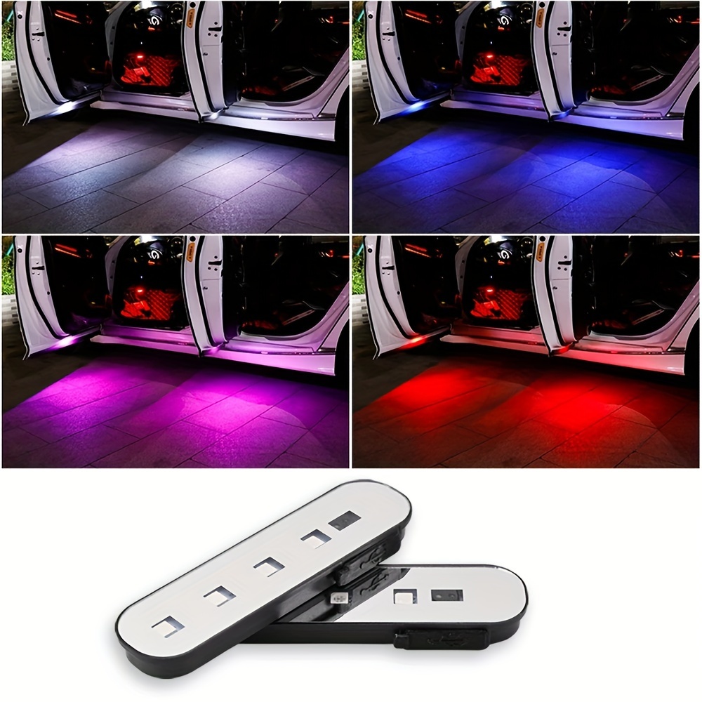 

4 Universal Door Led Neon Lights, Usb Rechargeable Induction Lights, Welcome Lights, Motorcycle Decorative Lights Suitable For Cars, Suvs, Trucks, Motorcycles, Etc.