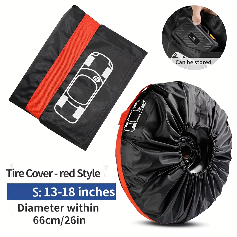 TEMU 4pcs Car Tire Cover Case Auto Tire Accessories Tire Storage Bags Vehicle Wheel Protector