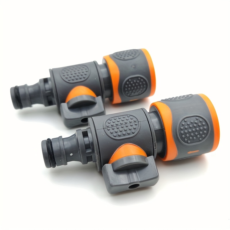 Image of 2pcs/1pc Easy-install Quick Connect Garden Hose Adapter With Shut-off Valve - Fit For 1/2", 3/8", 1/4", & 3/4" Hoses, Ideal For Lawns, Gardens, Car Washing