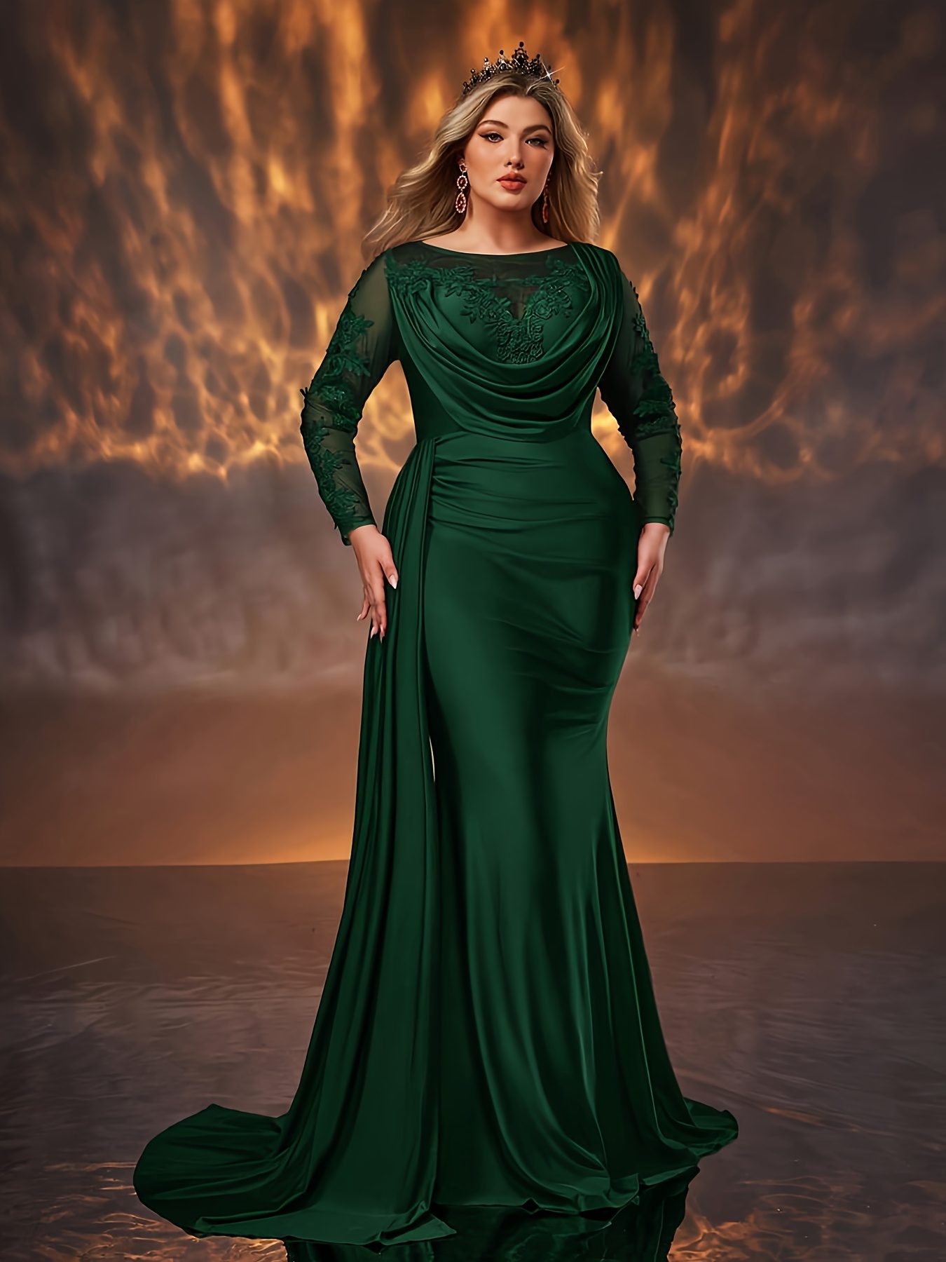 green sequin cocktail dress Floral Sequin Column Gown – Monique Lhuillier main image 0