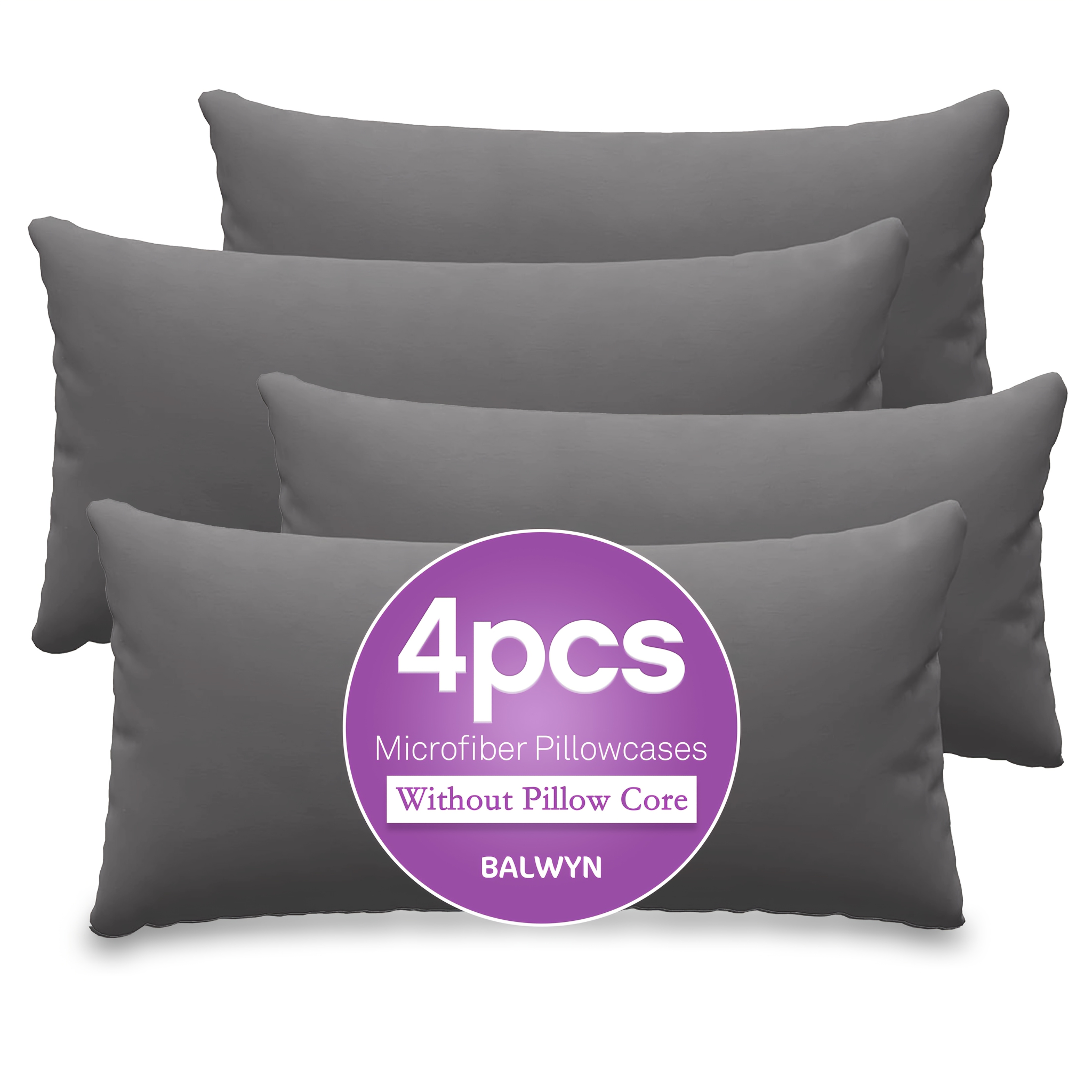 [pillowcase , No Pillow Insert], 4pcs, 100% Microfiber, Solid Brushed Fabric, Bedroom, Pillowcase, Living Room, Sofa Universal