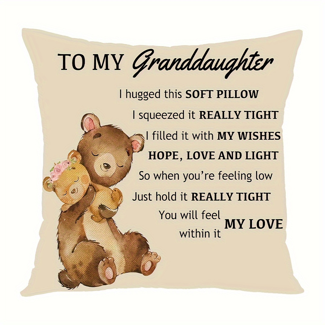 

1pc To My Granddaughter Throw Pillow Cover, For Girls Birthday Christmas Granddaughter From Grandparents Cushion Cover Short Plush Decor 18x18 Inch Without Pillow Core