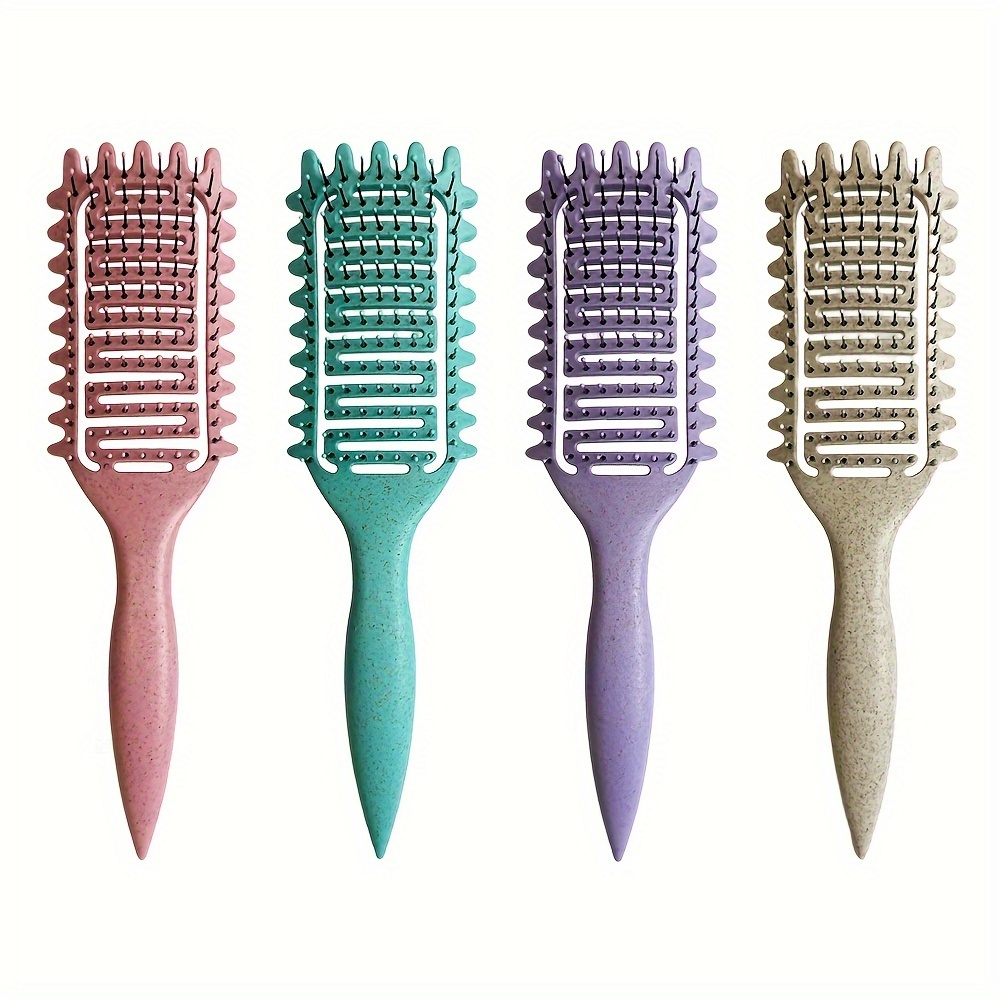 

Nylon Bristle Finishing Comb For Curly Hair, Anti-static Vented Detangling Brush For Wet & Dry Hair, Ergonomic Handle Defining Styling Brush For Men And Women