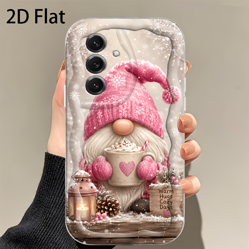 TEMU Phone Case - 2d Beanie Lantern Christmas Dwarf Pattern Phone Case Suitable For Galaxy A03s A04 A05s A06 A07 A13 A14 A17 A22 A23 A24 A25 A26 A32