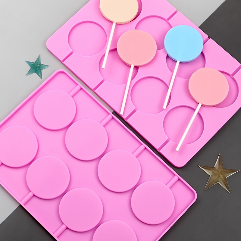 Image of Star Lollipop Mold, 8- Round Lollipop Mold (sticks Not Included), Diy Chocolate Cookie Stick