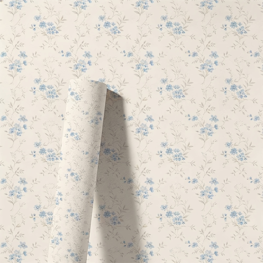 TEMU Carta da 1 rotolo da 0,24 mm di spessore con base puro e stampa vintage chiaro, stile britannico , stacca e attacca - Rimovibile - Adatta per