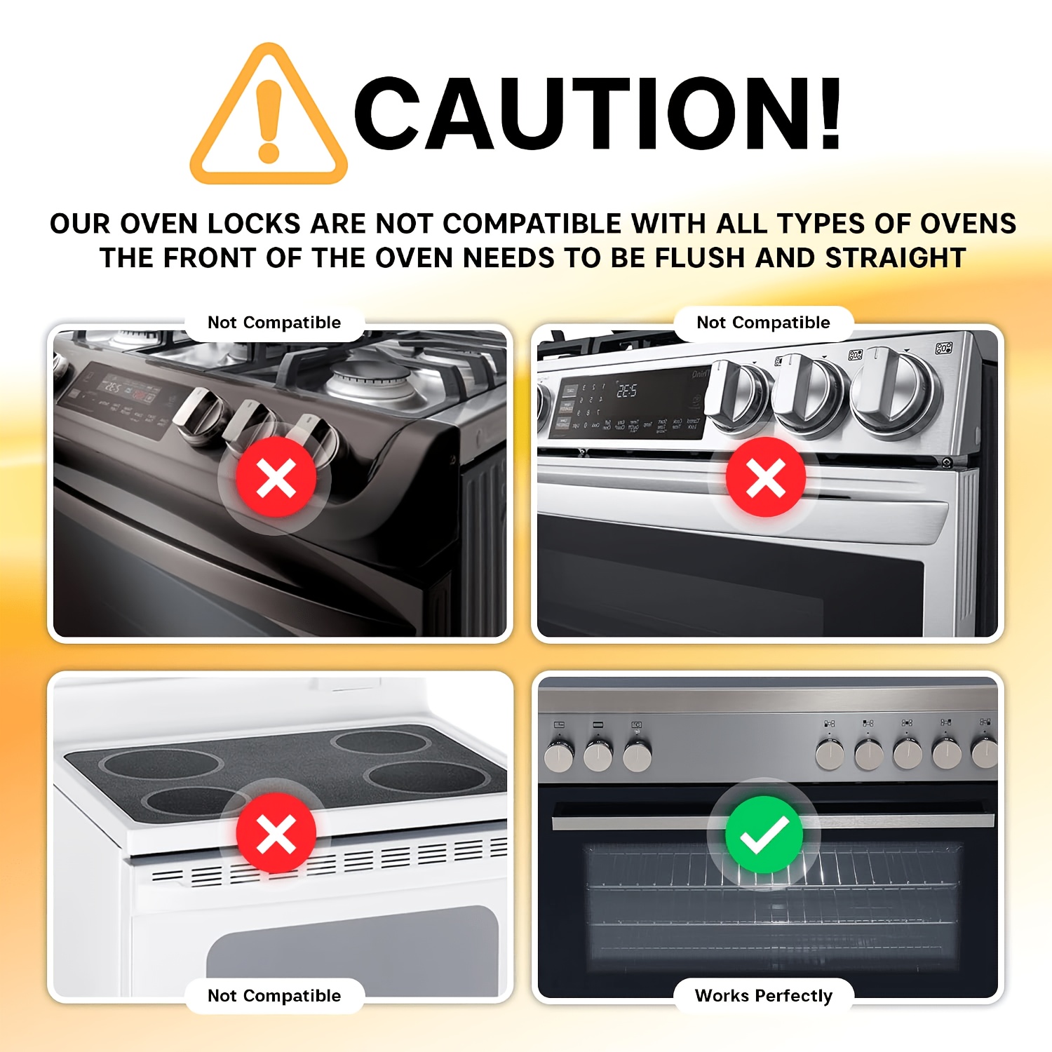 2pcs Oven Lock and Cabinet Lock Set, Baby Safety Locks for Kitchen