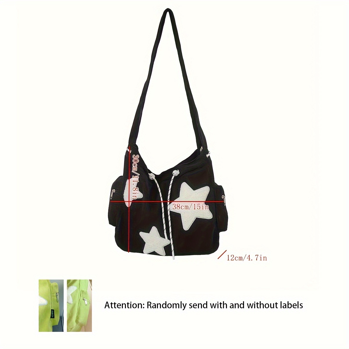 Bolsa bandolera casual, para hombre con estrellas de peluche, bolso de  unisex para salir, regalo para un