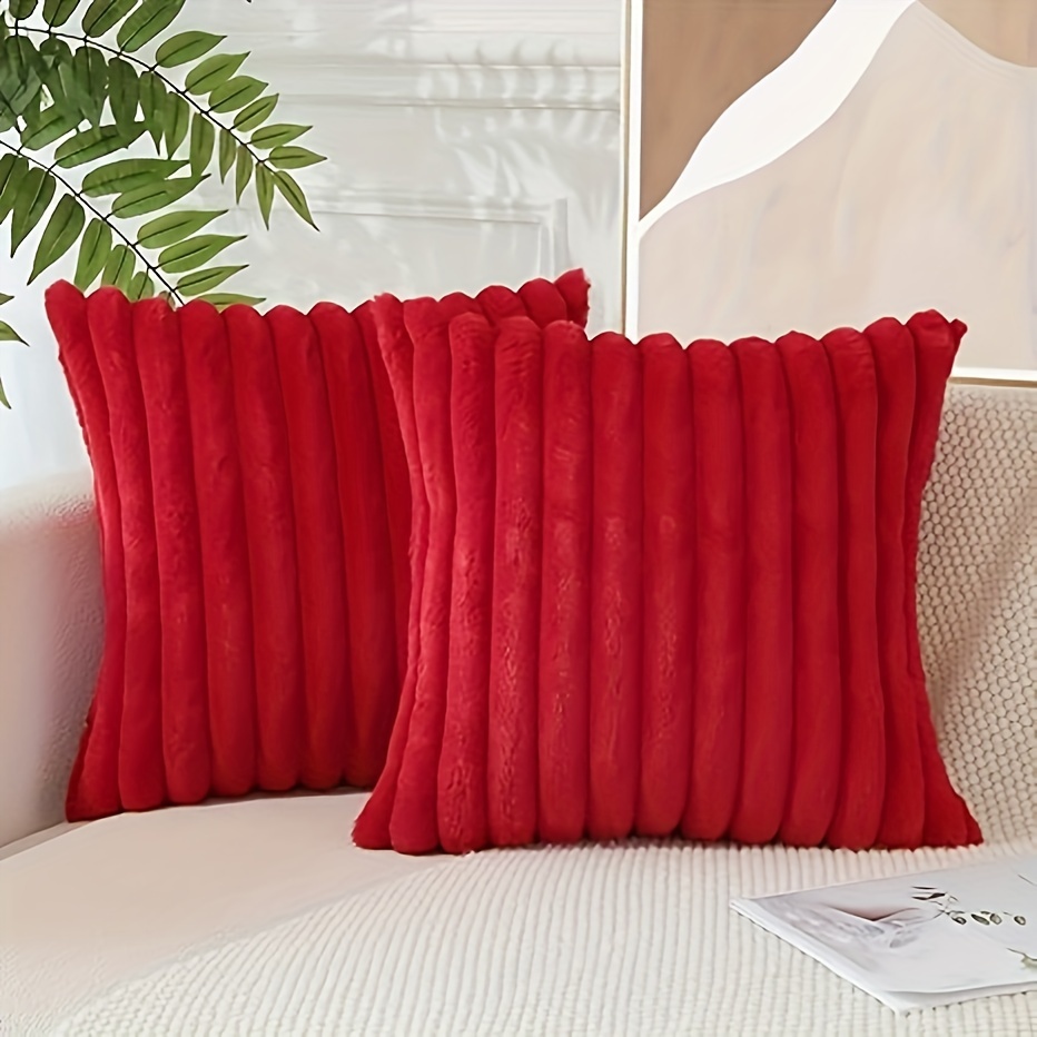 

Contemporary Striped Throw Pillow Covers, Set Of 1, Zipper Closure, Knit Fabric Polyester, Only - Decorative Cushion Cases For Room Types, 17.7x17.7 Inch