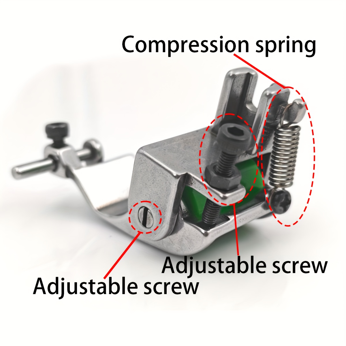 Adjustable Hemming Foot for Industrial Sewing Machines - Wrinkle-Free, Compatible with Single-Needle Sewing Machines, Durable Metal Construction for Thick & Thin Fabric, Precision Stitching Tool, Modern Sewing Tool, Sturdy Construction