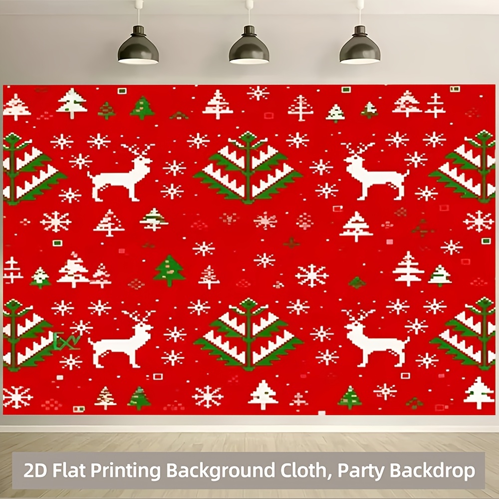 item picture 2d flat photography backdrop 2d flat printing christmas   style backdrop hd high quality polyester fabric decor for christmas party home wall decor photo photography holiday celebration durable reusable easy to hang large size 2d flat