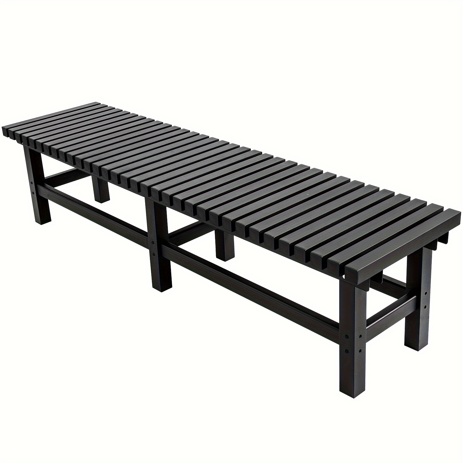 

Lightweight Build, Sturdy Black Aluminum Outdoor Bench - 69.7x17.72x16.54 Inch, Lightweight & High -bearing, Powder Coated , Ideal For Patio, Garden, Lounge - Armless Design