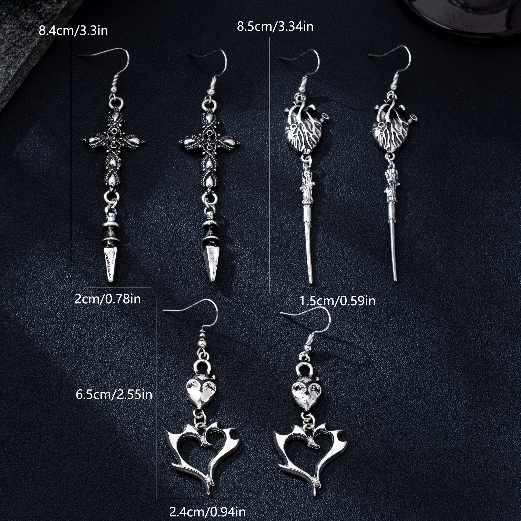 Women's Vintage Distressed Gothic Style Long Earrings