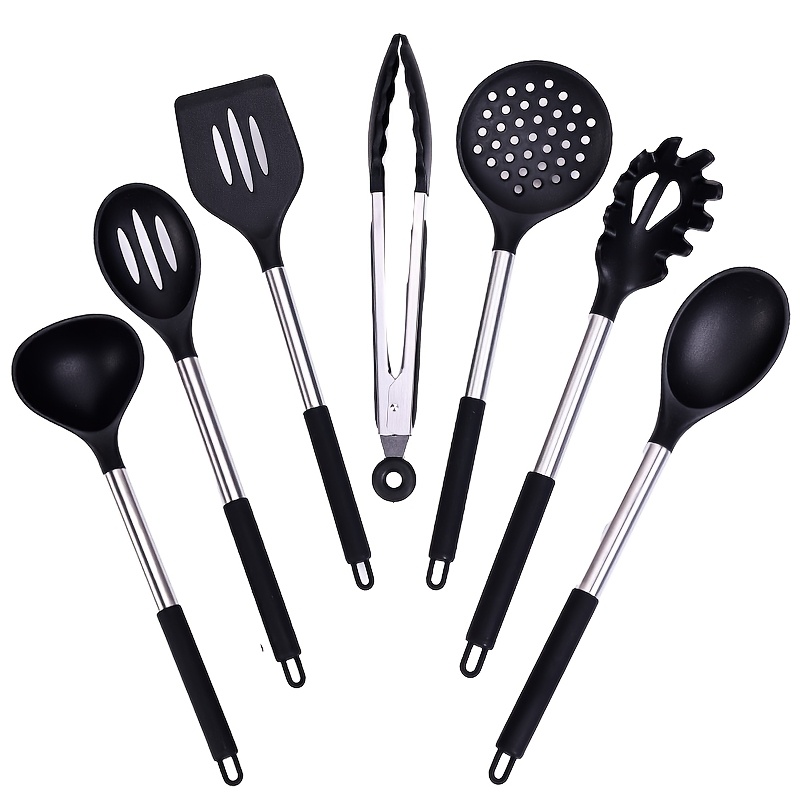 

7pcs Silicone Kitchen Utensil Set - , Heat-resistant Cooking Tools For Home & Restaurant Use - Christmas, Thanksgiving, Day, Graduation, Father's Day