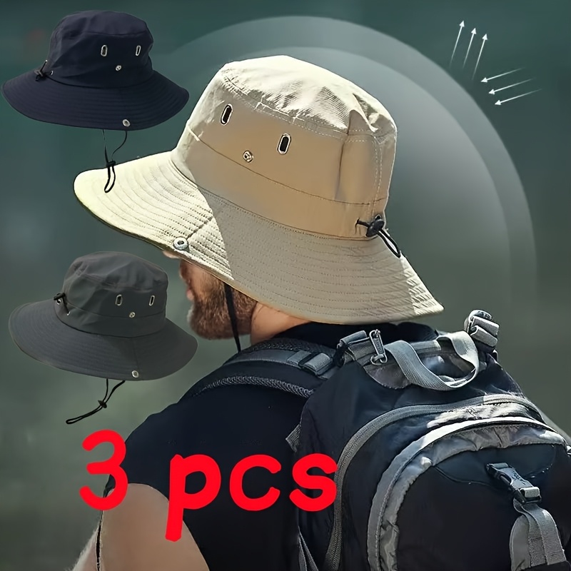 3pcs set summer breathable casual hats mens outdoor fishing hats new fisherman hats
